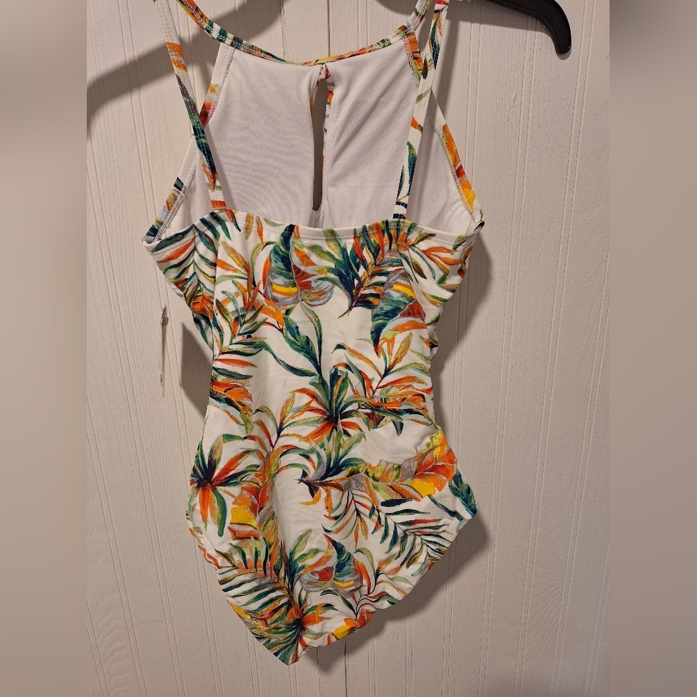 Ellen Tracy Palm Print Halter One Piece | Tummy Control | NWT - Picture 3 of 7